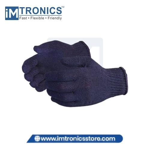 Blue-Knitted Hand Gloves | IMTronics Technology